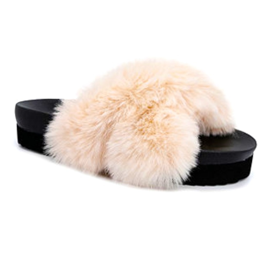 Sugar “Beach Day” Fur Sandals 8M /Blush